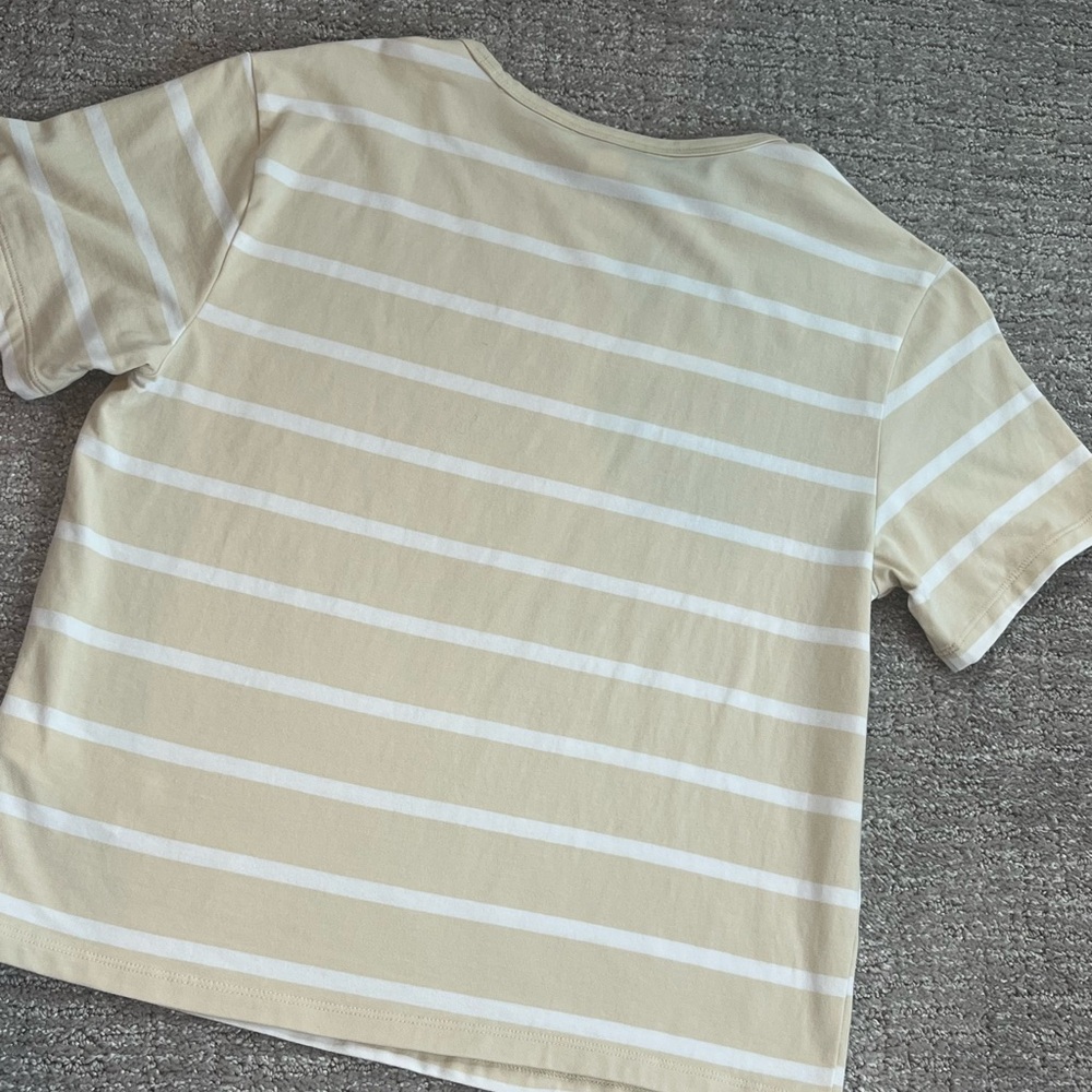Athleta Winona Dune Striped Short  Sleeve Essential Tee Sz XXS - Picture 6 of 9